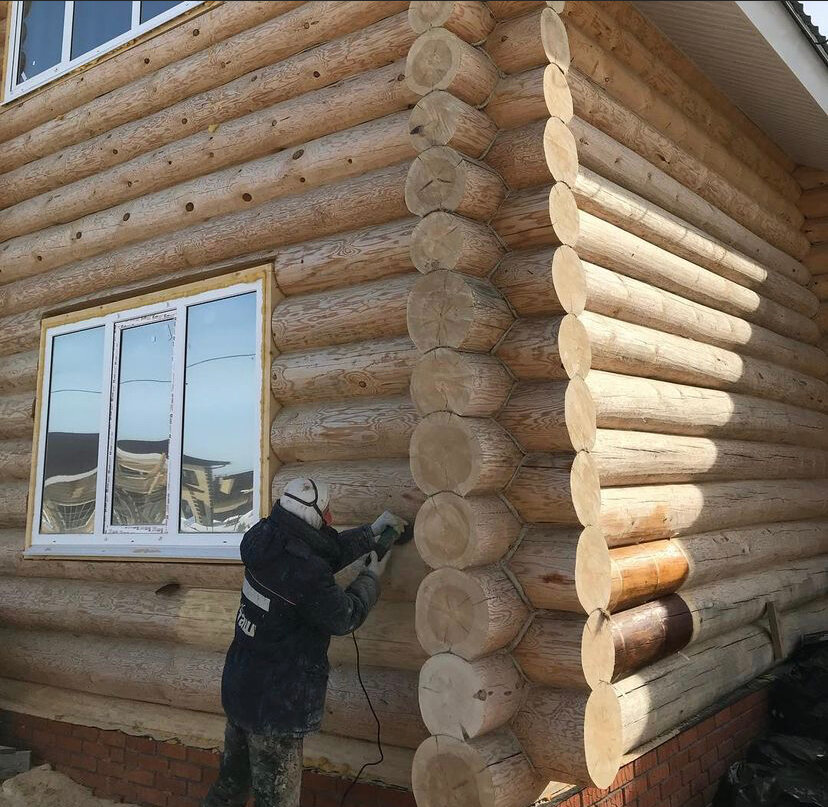 Шлифовка сруба