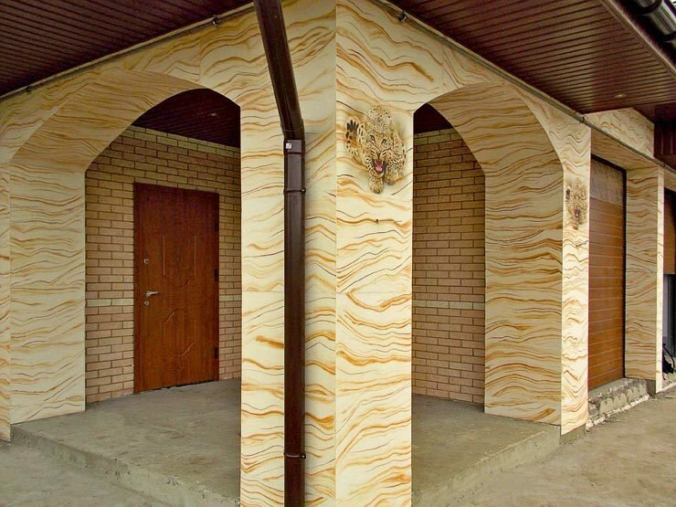 Монтаж фасада из камня