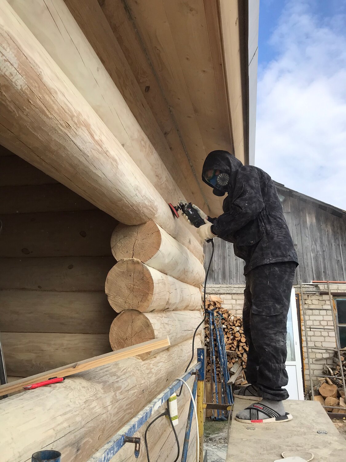 Шлифовка сруба