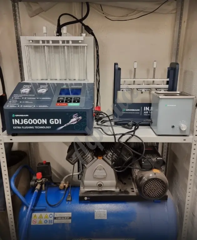 Профессиональная диагностика и чистка топливных форсунок на стенде GrunBaum